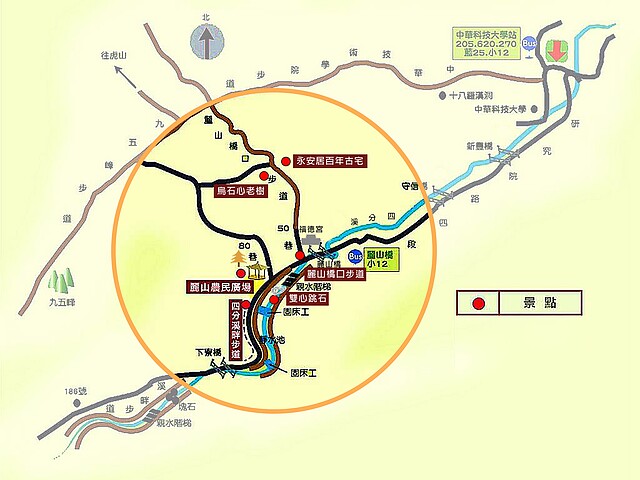 南港區九如社區漫遊地圖。資料來源：北市工務局提供